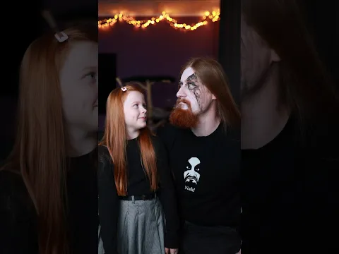 When your 6-year-old insists on doing your corpsepaint.. 😅🔥 #corpsepaint #blackmetal #tutorial