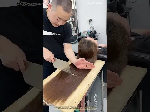 도마 커트 : 긴 머리를 판 위에 펼쳐 균일하게 자르기