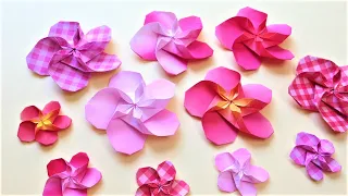 折り紙 梅の花 立体 折り方 Origami plum flower tutorial（NiceNo1）