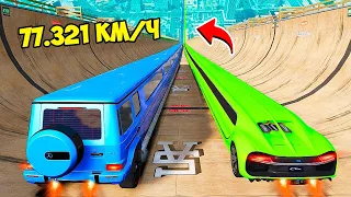 СПУСК БЕЗ ТОРМОЗОВ НА САМЫХ ДЛИННЫХ ЛИМУЗИНАХ ПО ТРАМПЛИНУ В ГТА 5 МОДЫ! В GTA 5 ВИДЕО MODS
