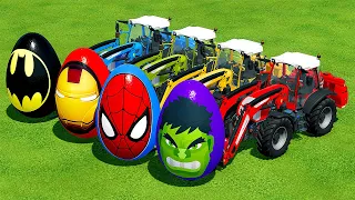 TRANSPORT SUPERHERO EGGS WITH RIGITRAC TRACTORS - Farming Simulator 22