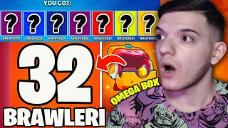 32 BRAWLERI DEBLOCATI din OMEGA BOX OPENING! *RECORD* pe Brawl Stars