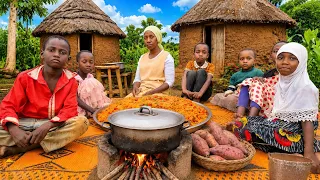African village life/From Garden to Firewood Kitchen | Healthy African Village Dinner