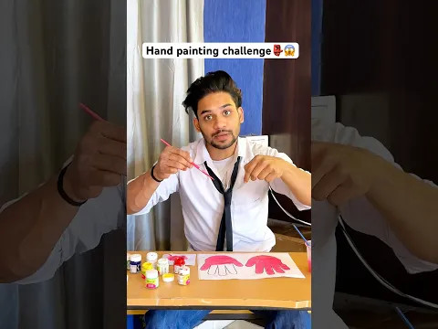 Hand🖐🏻painting🎨challenge👺😱|| school life | #shorts #shortvideo #magic #school #schoollife #fyp