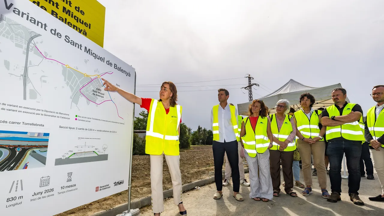 La consellera Paneque visita l’inici de les obres de la variant de Sant Miquel de Balenyà
