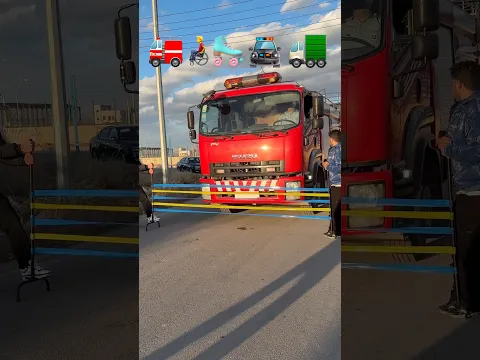 "Battle of the Cars with the Emoji Challenge🚒🚓🚛 #emoji #shorts #challenge