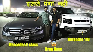 First Drive of Land Rover Defender 110 | Drag Race Mercedes Eclass vs DEFENDER😱