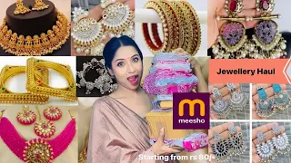 Huge Meesho Jewellery Haul * Festival Special * | Start From Rs. 80/-😱|Choker set, Earring, Bangles