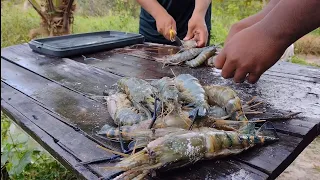 CAMARÃO PITU ASSADO COM VINAGRETE E CARANGUEJO 🦀.