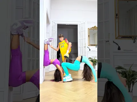 🤸‍♀️+🤸‍♀️=🥤🤷‍♂️🪑 #familyfirst #flexibility @yana.chirkina