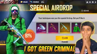 First Time I Got Crazy Bunny MP40 In Air Drop And Green Criminal Bundle Account Garena Free Fire