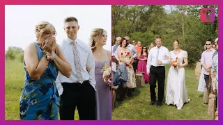 Bride Stuns Mom By Walking Aisle in Her 90s Wedding Dress