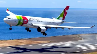 Madeira Airport Planespotting | GO AROUNDS and WINDY Landings