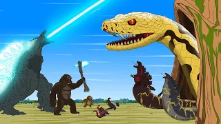 Rescue All GODZILLA & KONG, GODZILLA EARTH From Evolution of GIANT PYTHON: Epic Kaiju Battle