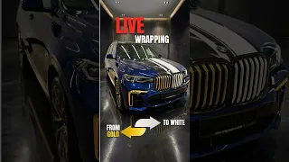ASMR BMW X7 GRILLE TRANSFORMATION 🏎️ Gold to White Chrome Delete [LIVE]