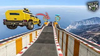 قراند 5 | طيحة 😍 السيارة المدرعة عذاااب 🔥🥵| GTA 5 Parkour