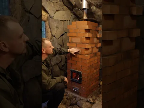 DIY the Smallest BRICK STOVE in my Bushcraft FOREST HUT #diy