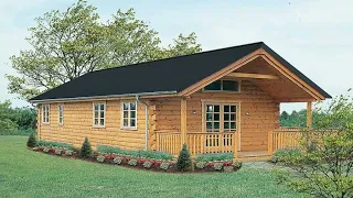 Perfect Size 960 Sqft Log Cabin (Loving the Cozy Stone Fireplace & Live-edge Bed)