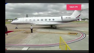 Arrival of H.E Paul Kagame in his Jet see how he landed on the ground #paulkagame #planelanding 