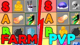AS MELHORES E PIORES FRUTAS PRA PVP E FARM NO BLOX FRUITS !!! TIER LIST DE FRUTAS BLOX FRUITS