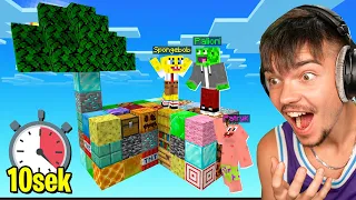 MINECRAFT, ale CAŁY SKYBLOCK LOSUJE SIĘ CO 10 SEKUND z SPONGEBOB i PATRYK! (śmieszne)