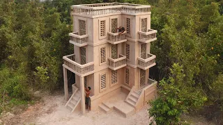 Building Creative Great Modern Four Story Mud Villa House  Design In The Forest