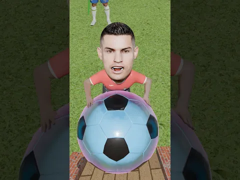 Help Ronaldo Gain Power and Push the Diamond Football! 🤣💪🏻 #football #animation #shorts