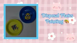 Minion and Fish painting || Disposal Plates Painting 🖼️ #art #viral #painting #drawing 