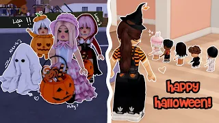 ♡🎃🍭 Lisa and Lena’s Halloween || Trick or Treating || Bloxburg Roleplay 🍭🎃♡