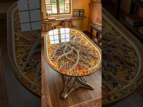Satisfying DIY Glowing Epoxy Resin & Driftwood Table Build 🪵