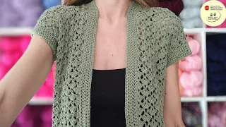 Chaleco Brisa punto calado hermoso! Fácil, en una pieza. Principiantes #crochet #ganchillo #gancho