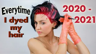 All the times I dyed my hair 2020-2021