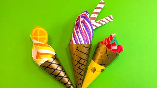 Origami ice cream. How to make easy and fast.