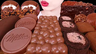 ASMR MUKBANG｜CHOCOLATE MARSHMALLOW MAGNUM MILKA RICE CAKE ICE CREAM 버블초콜릿 생초코찰떡 아이스크림 마시멜로 케이크 먹방