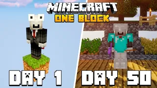 Selvisin 50 PÄIVÄÄ Minecraft ONE BLOCK Skyblockissa!