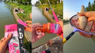 Single Hook fishing in rever। Catching carp  fish with Single Hook and rod।‌
