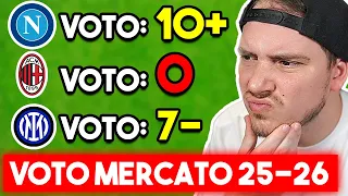 VOTO il CALCIOMERCATO delle SQUADRE di SERIE A 2025-26