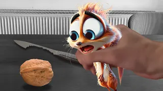 Squirrel’s Head Cracks a Nut