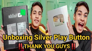 Silver play button 🔥 unboxing video 🎊✨ || @HamzaDilshad #YouTubeCreatorAwards #youtubeaward