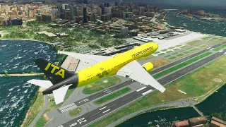 IMPOSSIBLE!! Very Beautiful View Moment Landing Boeing 777 at Rio De Janeiro Airport MFS2020
