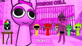PINK SPRUNKI PLAYS Splanki's pinki Prison Run ROBLOX Obby