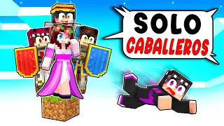 ¡ATRAPADA en UN BLOQUE de SÓLO CABALLEROS en MINECRAFT! 😱💥⚔