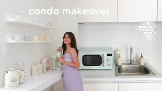 CONDO MAKEOVER | DIY aesthetic kitchen on a budget & coffee corner reveal