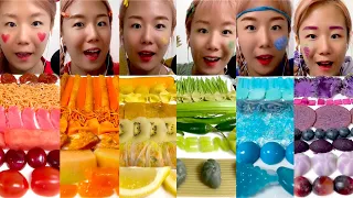 틱톡 한판만 리얼사운드 무지개 색깔 먹방 ㅣTiktok rainbow realsound mukbang ASMR