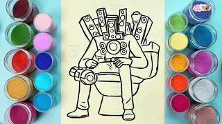 🎊ASMR 🚽Colored Sand painting Titan Speakerman Skibidi Toilet - Tranh Cát Bearfamily