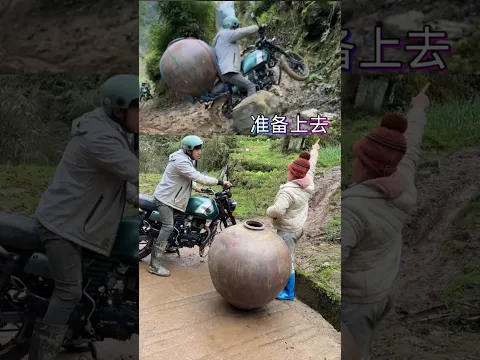 Bike climbed on the mountain hill 🏔️ /मटके लेकर बाइक पहाड़ पर चढ़ दी #shorts