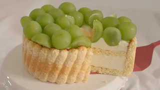 상큼달달 샤인머스캣 샤를로뜨 케이크🍏 Shine Muscat Charlotte Cake Recipe