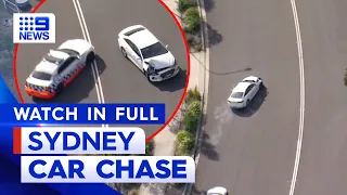 WATCH High speed car chase across Sydney ends in violent crash | 9 News Australia