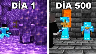 SOBREVIVÍ 500 DÍAS dentro de una BASE SECRETA de MINECRAFT