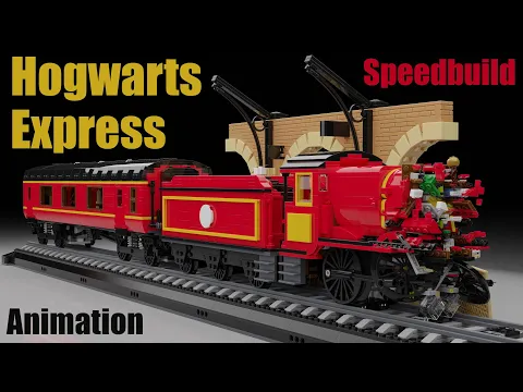 LEGO 76405 Hogwarts Express Speedbuild | 76405 LEGO Harry Potter | Blender Geometry Nodes Animation